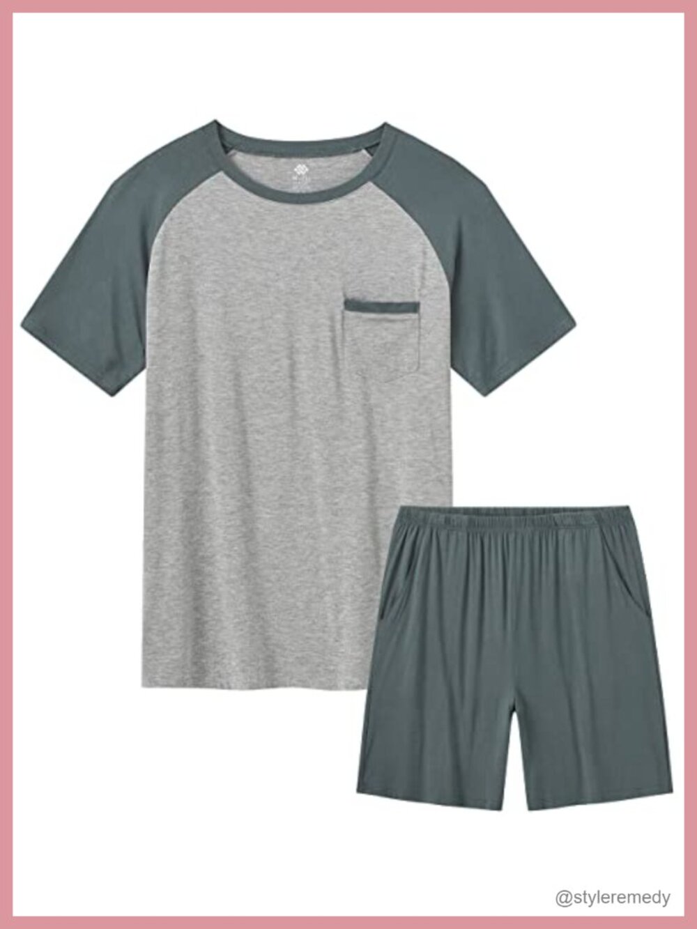 Men's Modal Pajama Set Short Sleeve Sleepwear Ultra Soft Lounging